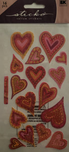 Sticko flat Sticker pack - expressive hearts