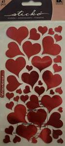 Sticko flat Sticker pack - foil hearts