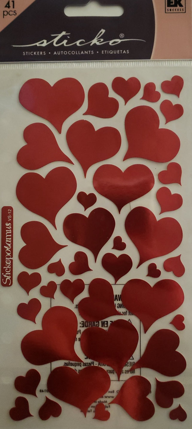 Sticko flat Sticker pack - foil hearts
