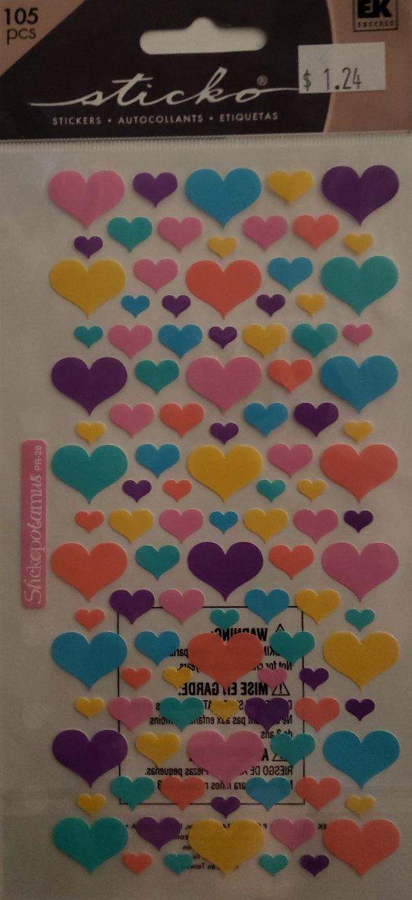 Sticko flat Sticker pack - mixed hearts