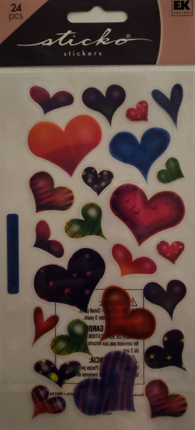 Sticko flat Sticker pack - sparkle hearts