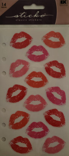 Sticko flat Sticker pack - valentine's day lips