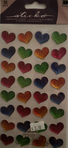 Sticko dimensional puffy Sticker pack - bubble hearts sparkle