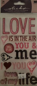 Sticko dimensional puffy Sticker pack - Love words