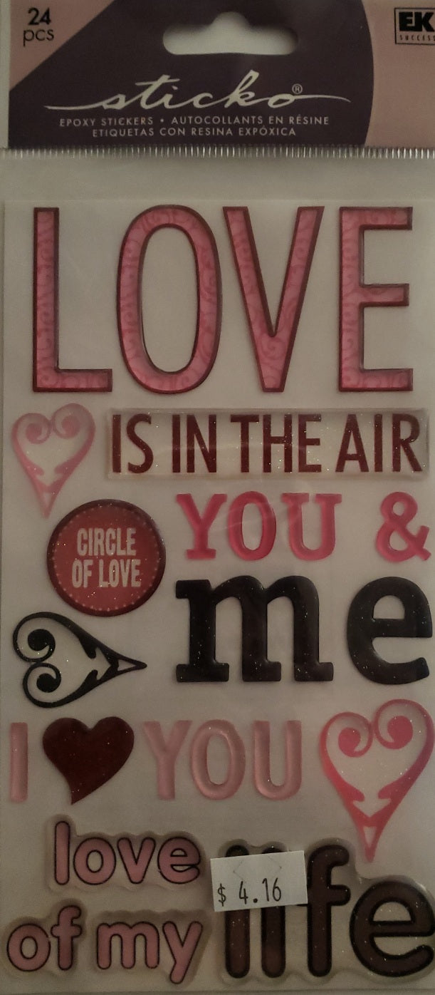 Sticko dimensional puffy Sticker pack - Love words