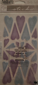 Sticko vellum flat stickers - purple blue hearts