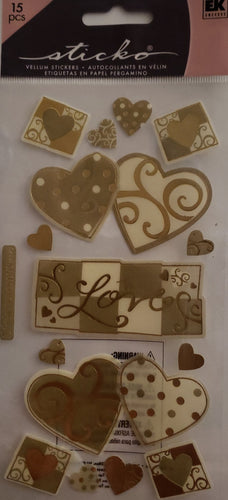 Sticko vellum flat stickers - true love