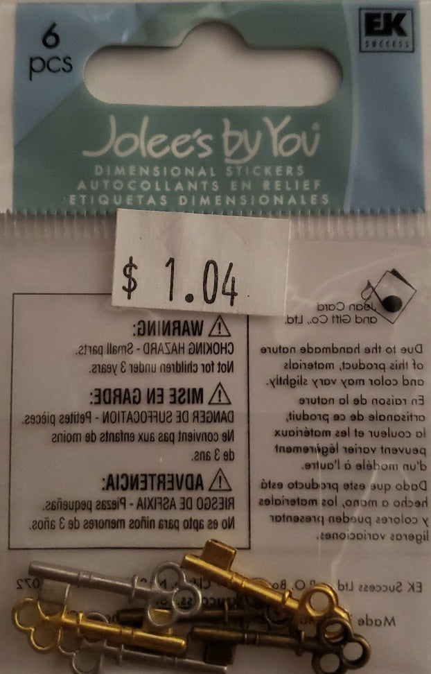 Jolee's by you Boutique Dimensional sticker pack - x small - metal keys