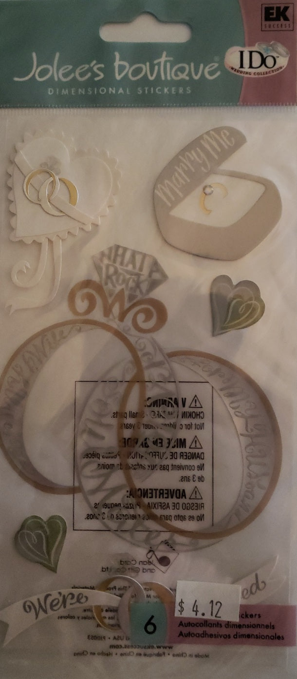 Jolee's Dimensional Sticker - the rings 3 d I do - large pack