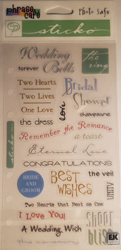 Sticko flat Sticker package - phrases cafe wedding bells