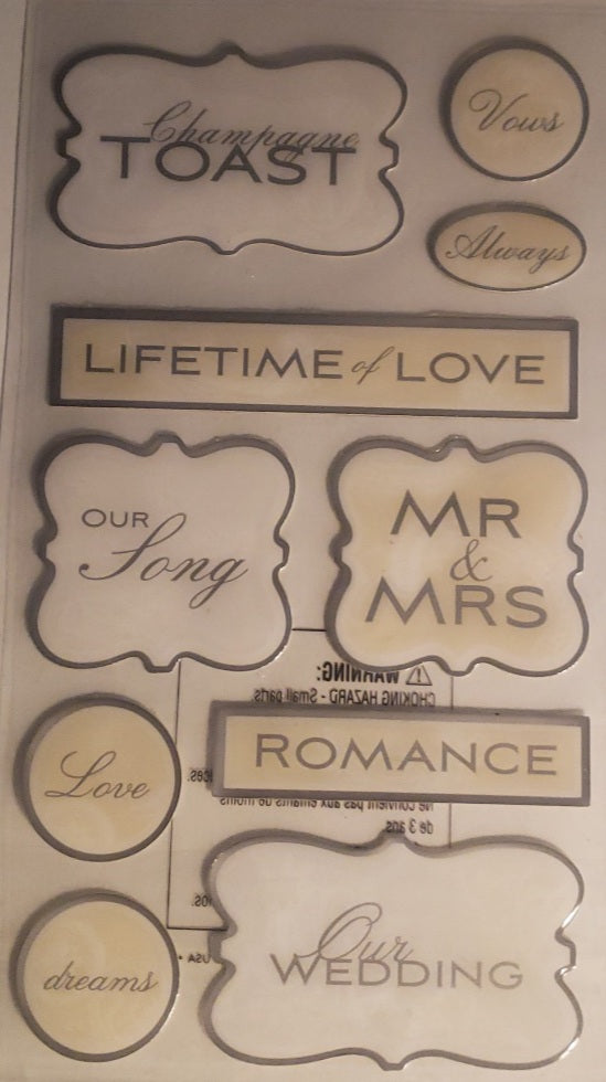 Sticko dimensional Sticker package - epoxy wedding day labels