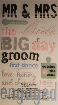 Sticko flat Sticker package - Mr. And Mrs. phrases wedding