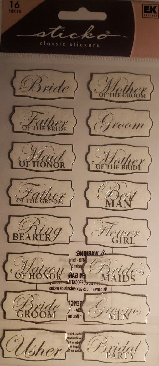 Sticko flat Sticker package - phrases labels wedding