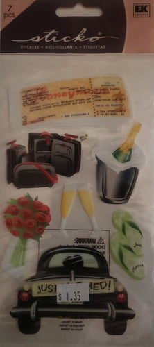 Sticko flat Sticker package - just married wedding