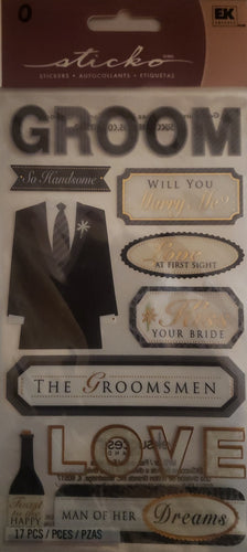 Sticko flat Sticker pack - handsome groom