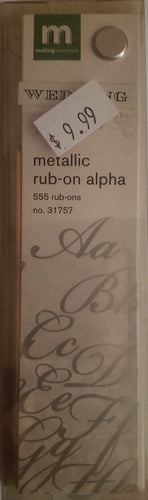 Making Memories - alphabet rub ons book - I do wedding silver metallic