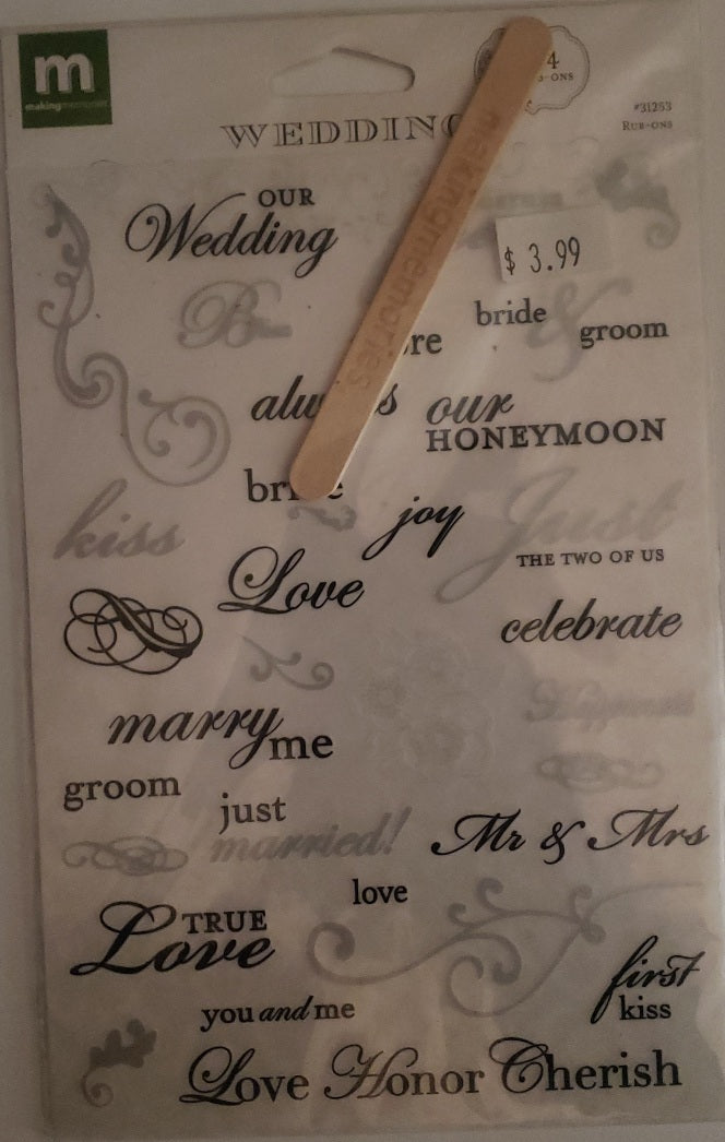 Making Memories - word rub ons sheet - I do wedding
