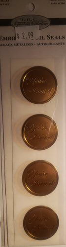 ANW Crestwood flat Sticker pack - embossed foil seals - You're Invited gold