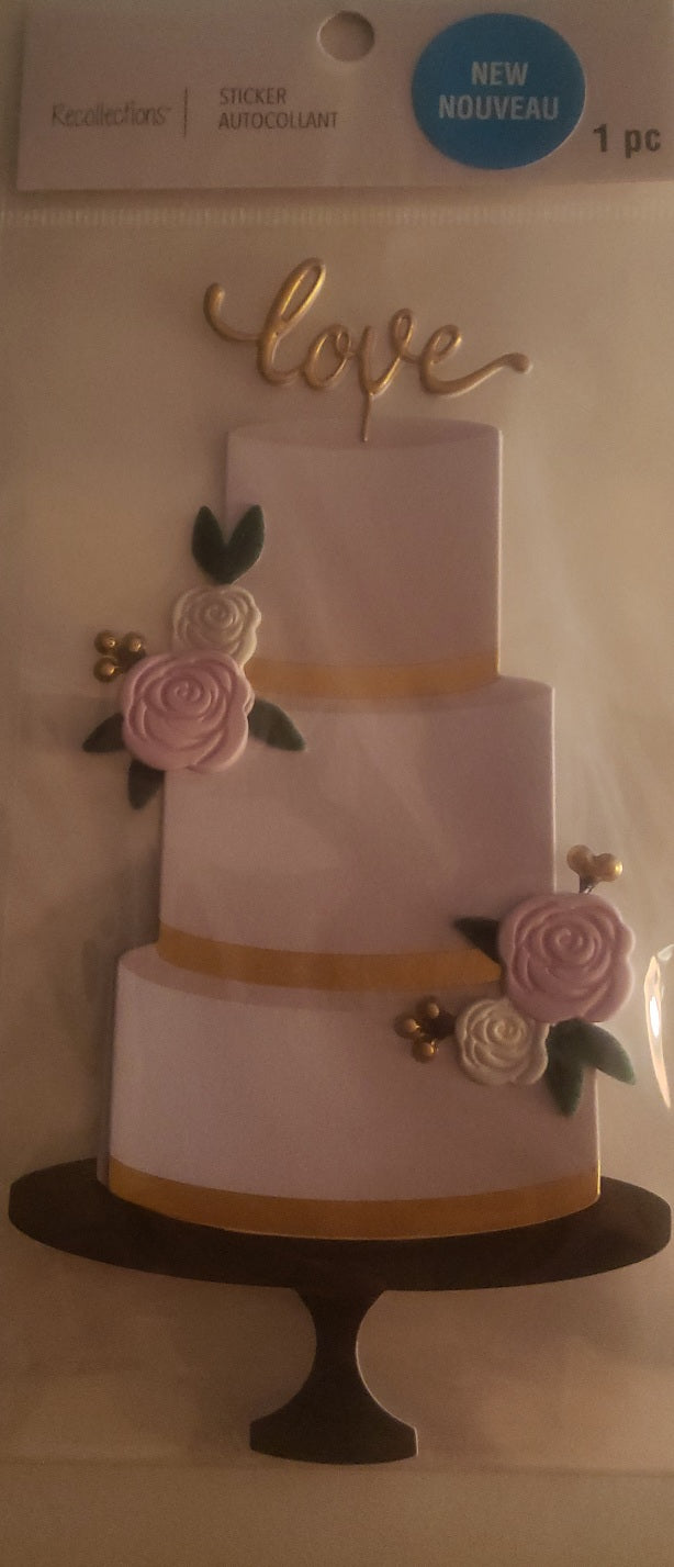 Recollections Dimensional Sticker - 3 tier wedding cake