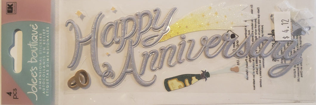 Jolee's by you Boutique Dimensional Sticker - Happy Anniversary title - medium skinny pack