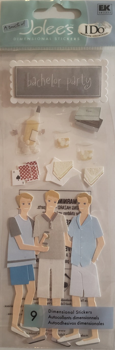 Jolee's by you Boutique Dimensional Sticker - bachelor party I do - medium skinny pack