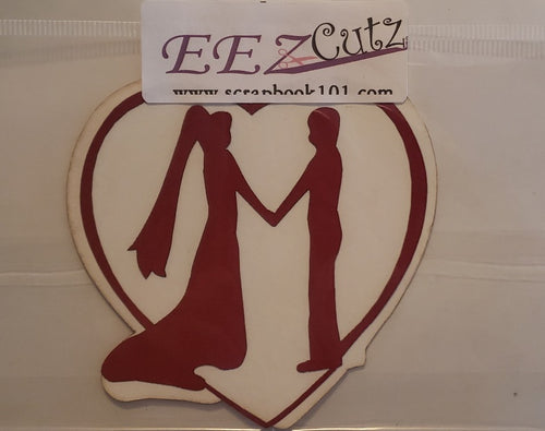 EEZ cutz custom laser cut - wedding couple in heart