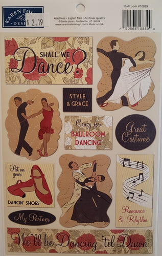 Karen Foster - cardstock sticker sheet - ballroom dancing