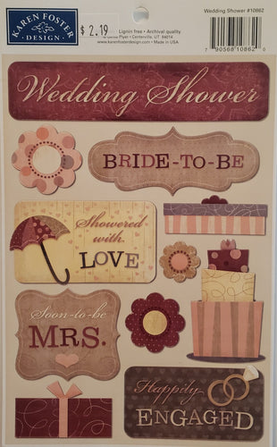 Karen Foster - cardstock sticker sheet - wedding shower