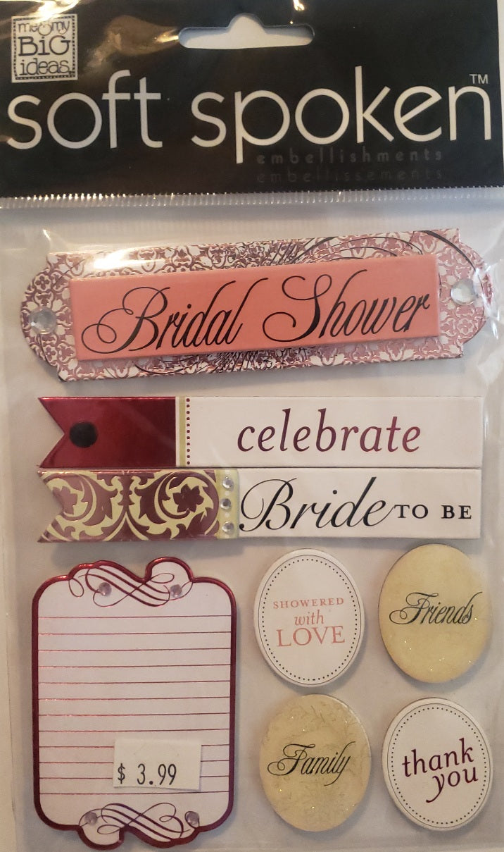 Me and my big ideas MAMBI soft spoken - dimensional sticker sheet - bride to be bridal shower