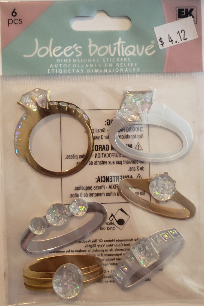Jolee's Boutique Dimensional Sticker - rings - small pack