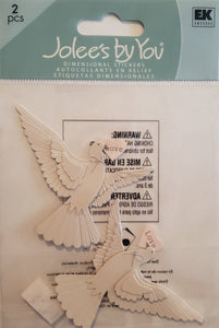 Jolee's Boutique Dimensional Sticker - white doves  - small pack