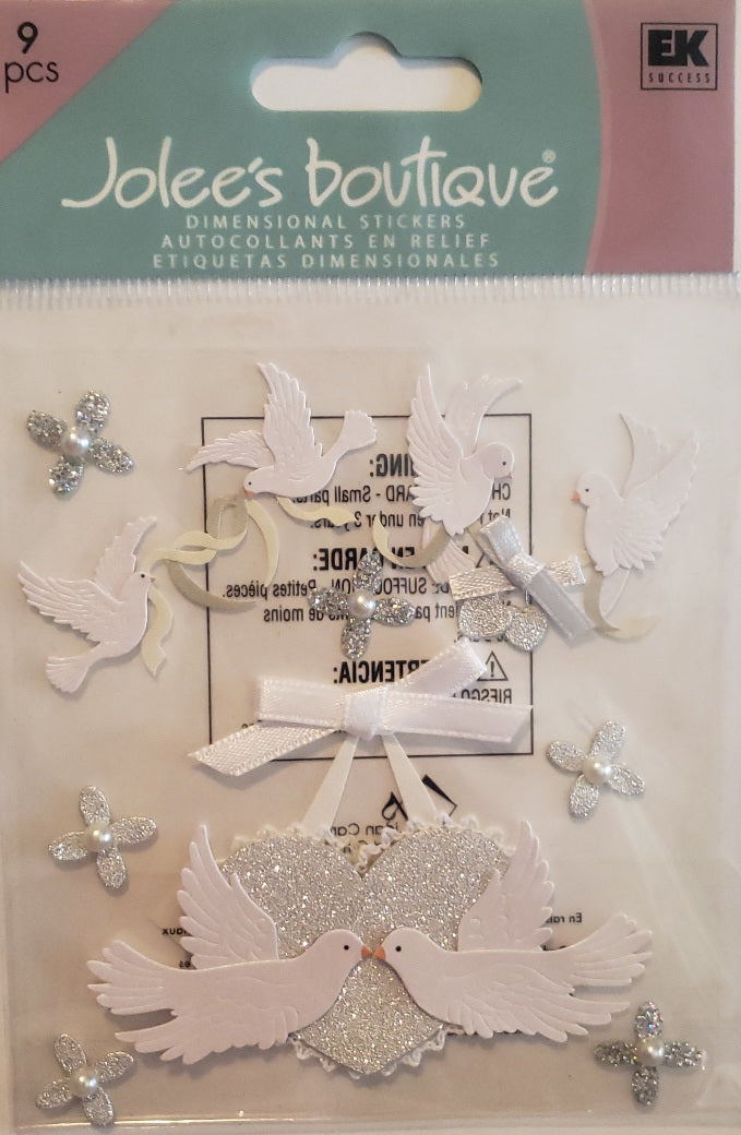 Jolee's Boutique Dimensional Sticker - doves  - small pack
