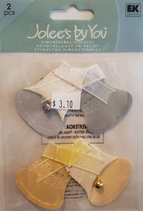 Jolee's Boutique Dimensional Sticker - gold and silver bells  - small pack