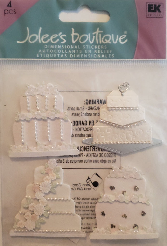 Jolee's Boutique Dimensional Sticker - wedding cake 4 pc - small pack