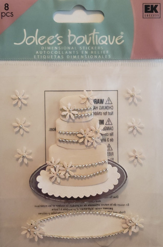 Jolee's Boutique Dimensional Sticker - wedding cake  - small pack