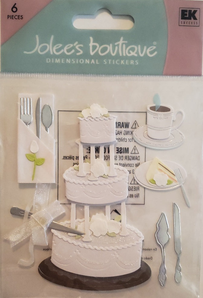 Jolee's Boutique Dimensional Sticker - cutting the cake  - small pack