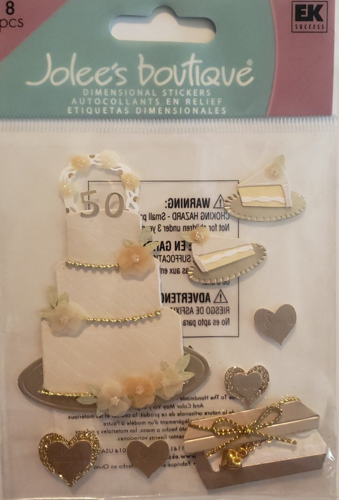 Jolee's Boutique Dimensional Sticker - 50th golden anniversary 2 - small pack