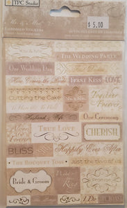 TPC studio - The paper company -  sticker package -  wedding Mr. & Mrs. Embossed glitter