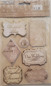 TPC studio - The paper company -  sticker package -  wedding Mr. & Mrs. Dimensional foil
