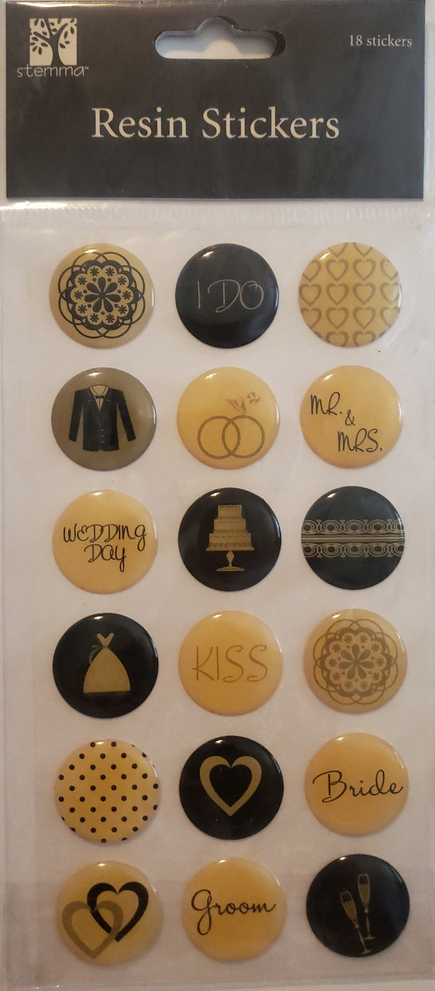 Stemma sticker package -  wedding silver resin