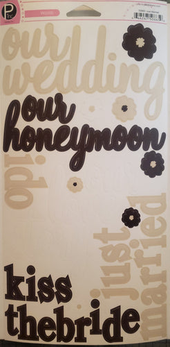 Pebbles inc -  cardstock sticker sheet xlarge - just married words