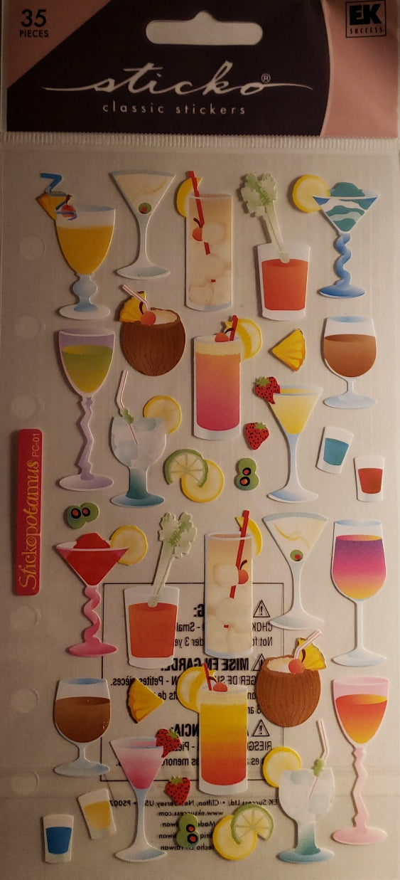 Sticko flat sticker sheet - cocktails 2