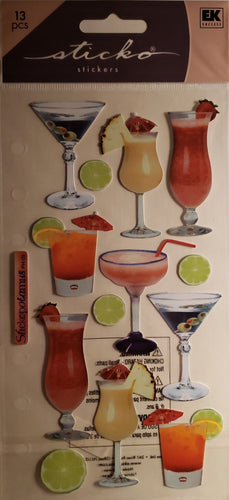 Sticko flat sticker sheet - cocktails