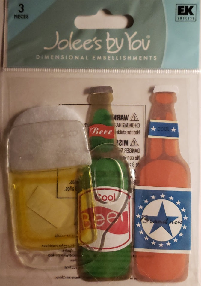 Jolee's by you Boutique Dimensional Sticker - beer - small short  pack