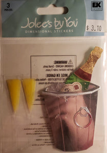 Jolee's by you Boutique Dimensional Sticker - toast glasses - small short pack