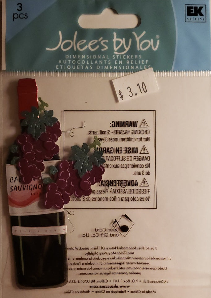 Jolee's by you Boutique Dimensional Sticker - red wine - small short pack