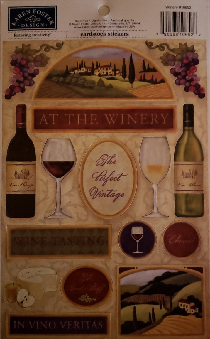 Karen Foster - cardstock sticker sheet - winery