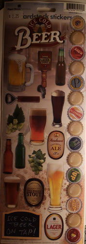 Paper house - cardstock sticker sheet - beer
