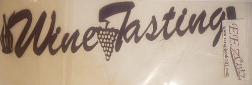 Eez cuts laser cut shape - wine tasting title purple