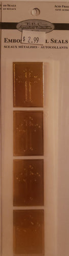 Anw crestwood TPC - flat Sticker pack - embossed foil seals - cross  gold